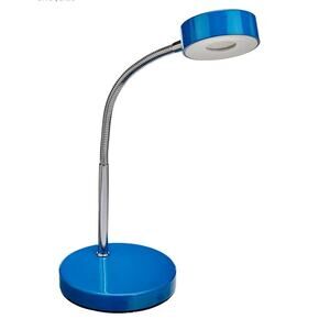 Globe Electric Company 12645 LED Blue Adjustable Chrome Gooesneck Desk Lamp NEW
